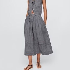 SOLD Gap × DÔEN Gingham Midi Skirt size M NWT